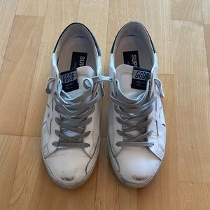 Golden Goose White and Gray Sneakers